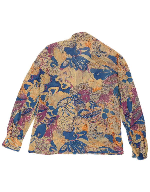 Bluză cămașă vintage pentru femei UK 12 Medium Multicolor Floral