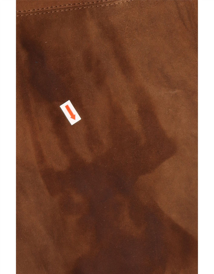 STRONG & FISHER LTD Pardesiu vintage din piele intoarsa pentru femei UK 18 XL Maro Clasic