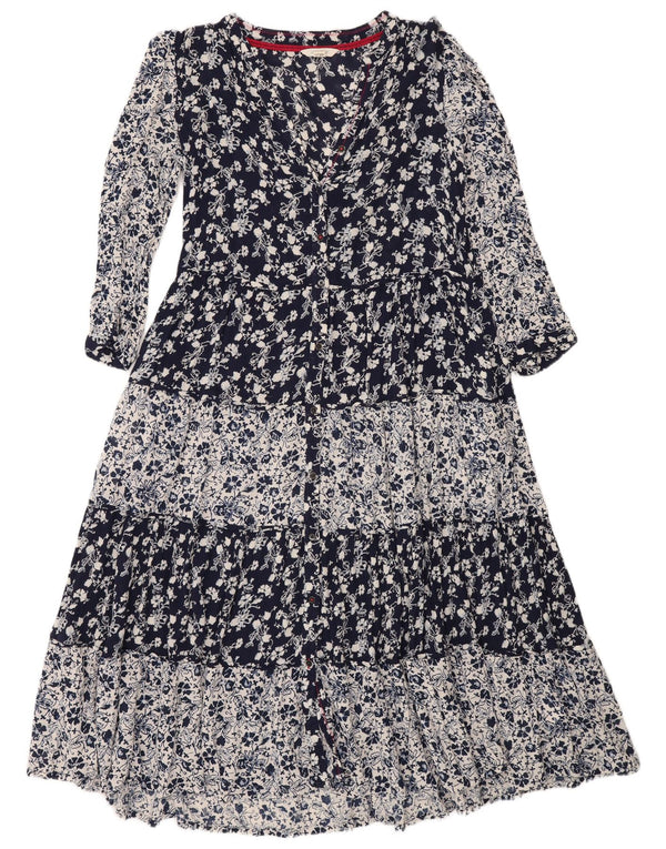 White Stuff Rochie Maxi pentru Damă UK 14 Mare Bleumarin Floral Viscoză