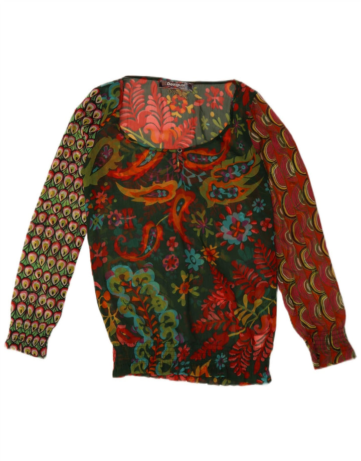 Bluză cu mânecă lungă pentru femei Desigual Top UK 10 Small Multicolor Paisley