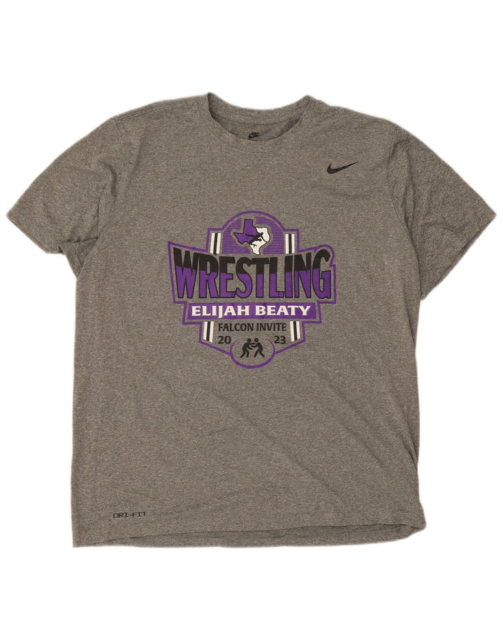 Tricou grafic Nike Dri Fit pentru bărbați Top XL poliester gri