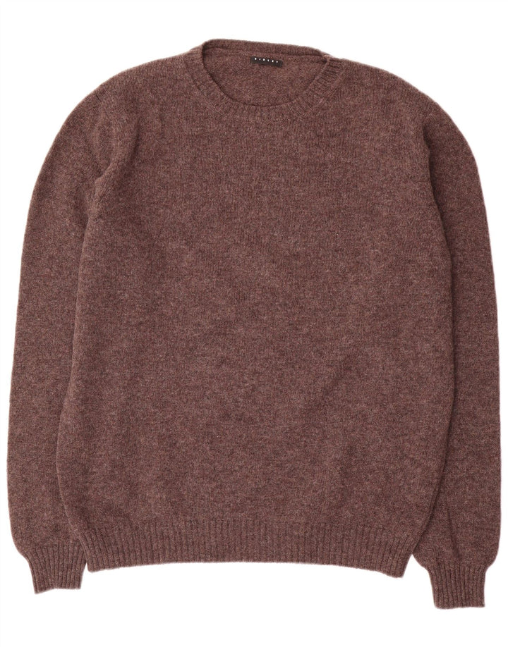 Pulover Sisley pentru bărbați cu gâtul turnat, 2XL, lână maro