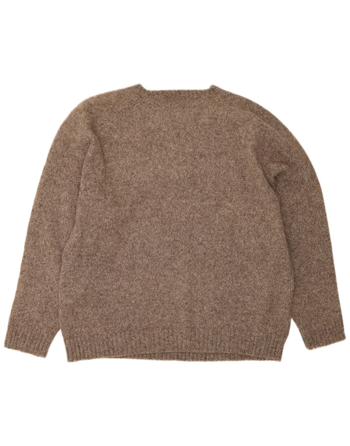 Pulover pentru bărbați KAPPA cu decolteu rotund, 2XL, lână maro cu pete