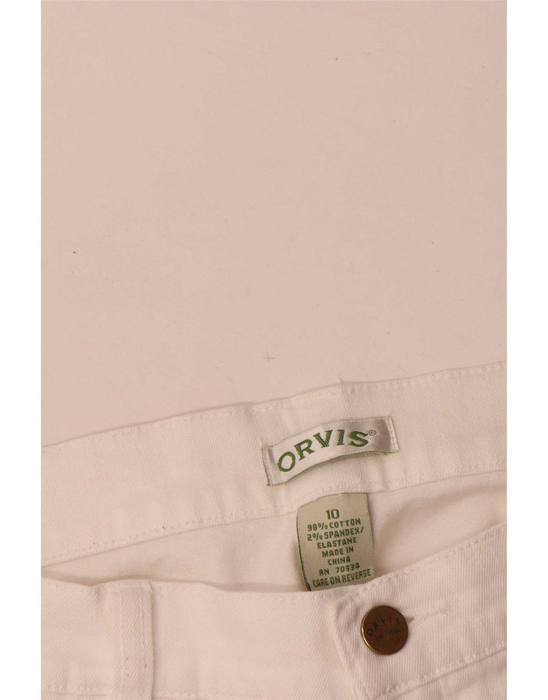 Blugi drepti pentru femei Orvis US 10 Large W30 L28 Bumbac alb