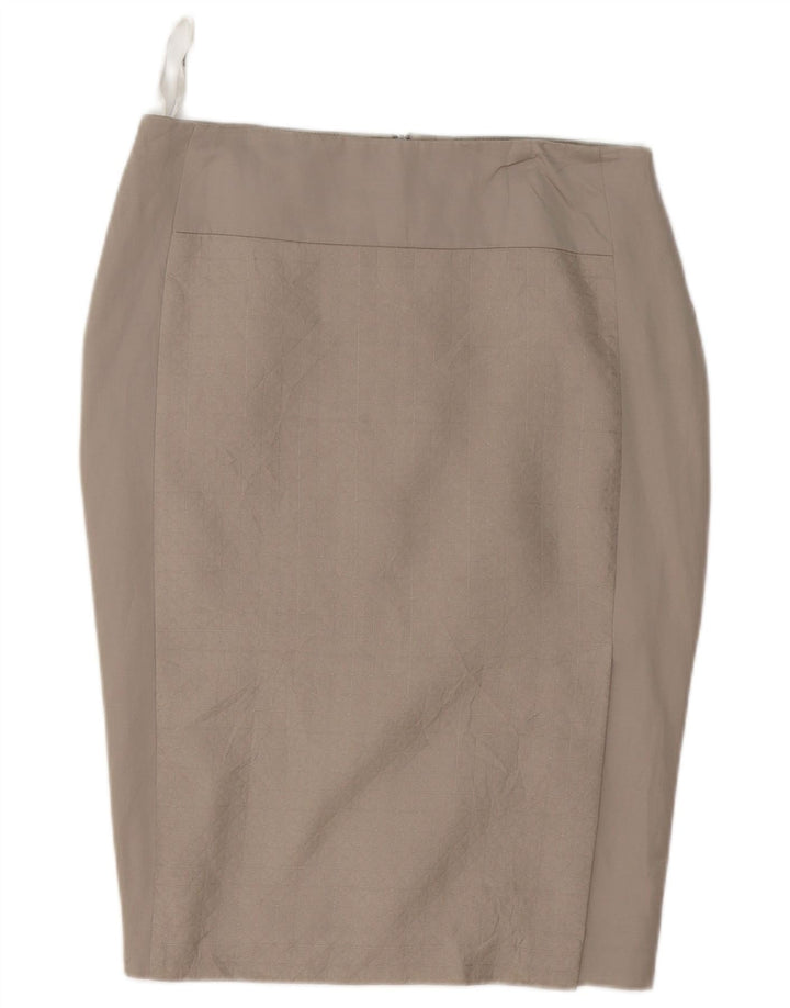 Fusta creion cu autograf pentru femei Marks & Spencer UK 12 Medium W32 Gri