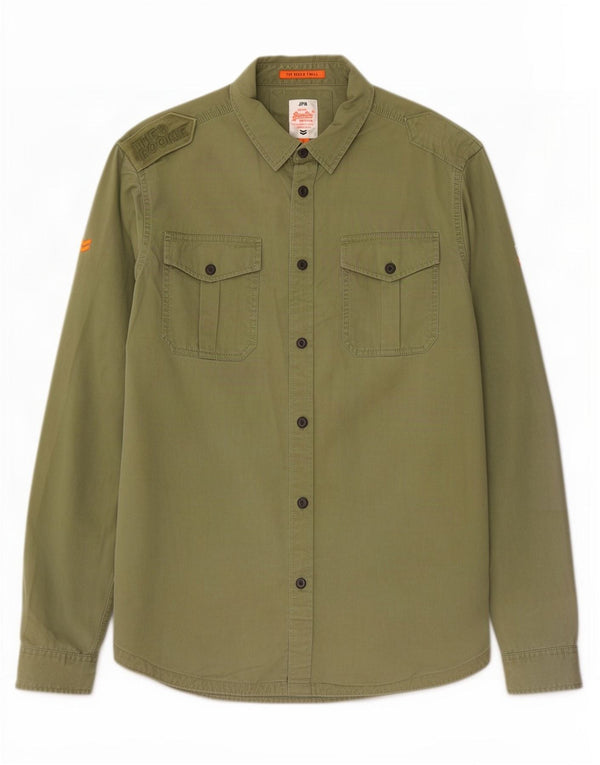 Cămașă militară pentru bărbați Superdry 2XL bumbac kaki