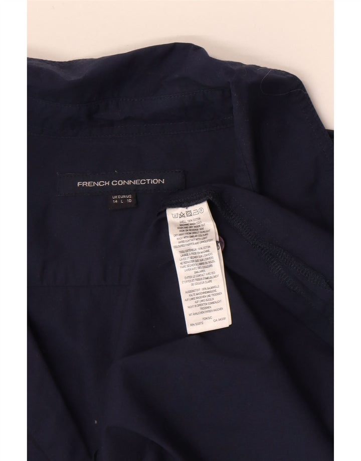 Cămașă pulover pentru femei de la French Connection UK 14 mare din bumbac bleumarin