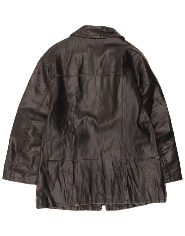 Jachetă de piele VINTAGE pentru femei IT 42 Medium Black Leather