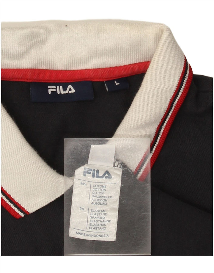 Tricou polo FILA pentru femei UK 14 mare din bumbac bleumarin