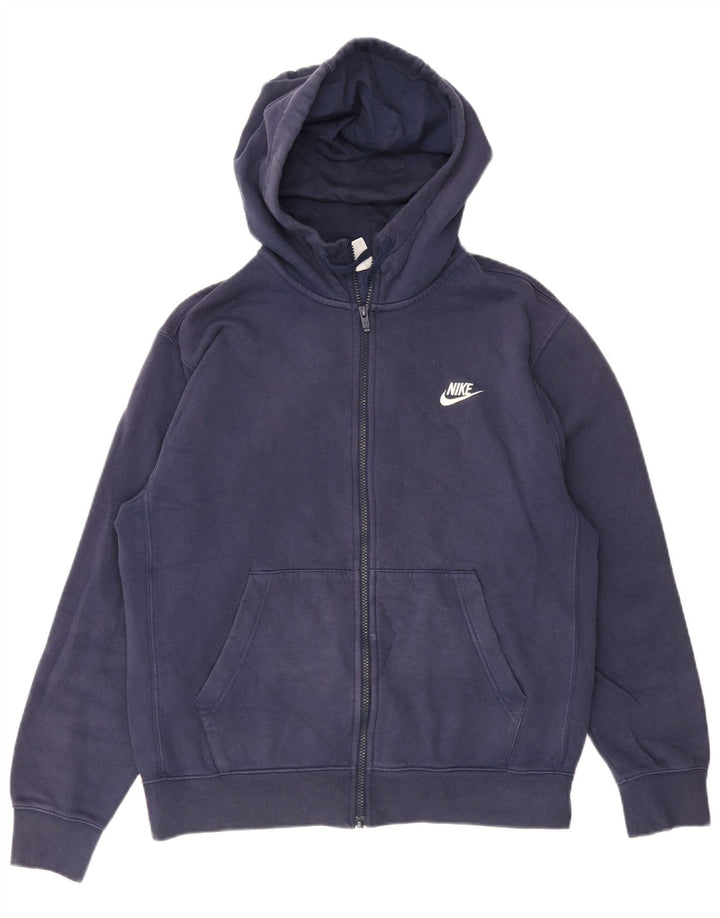 Pulover NIKE pentru bărbați, cu fermoar, bumbac, albastru, mediu