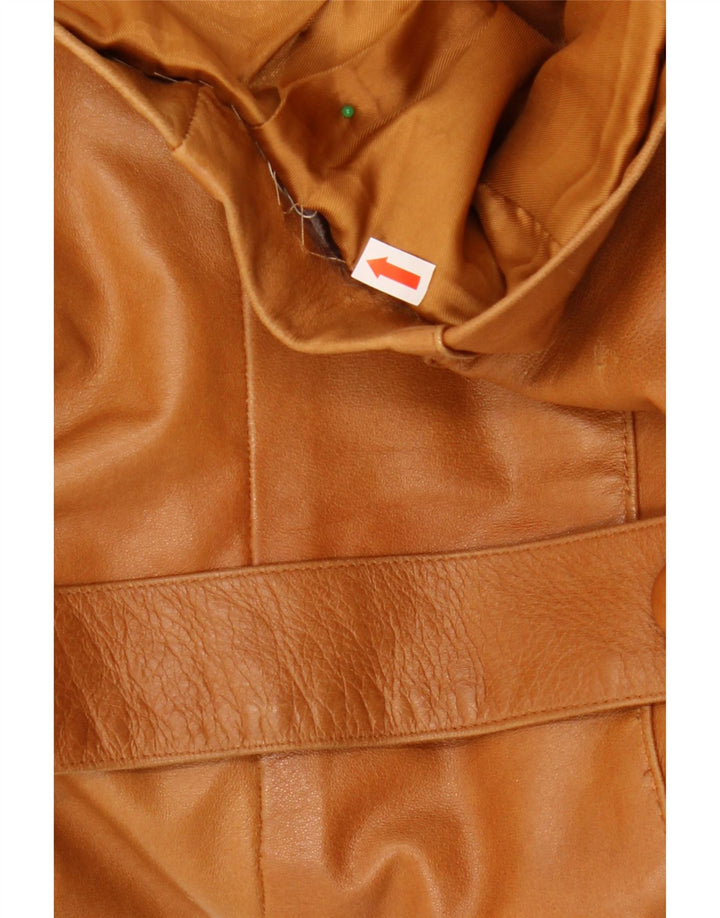 LAVORAZIONE ARTIGIANALE Womens Leather Jacket IT 44 Medium Brown Leather