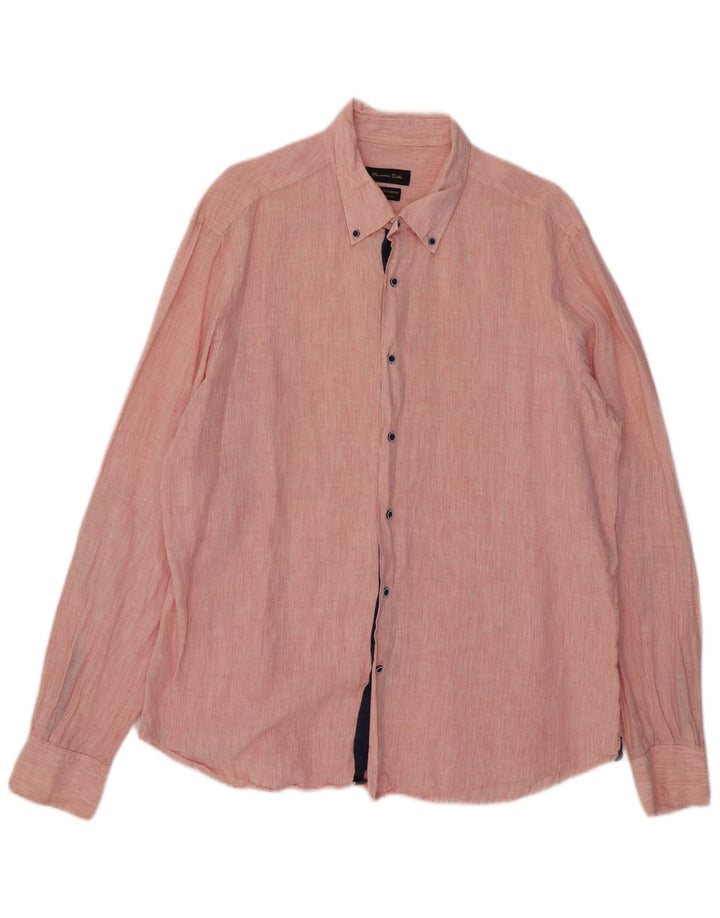 Cămașă Massimo Dutti pentru bărbați 2XL roz cu dungi