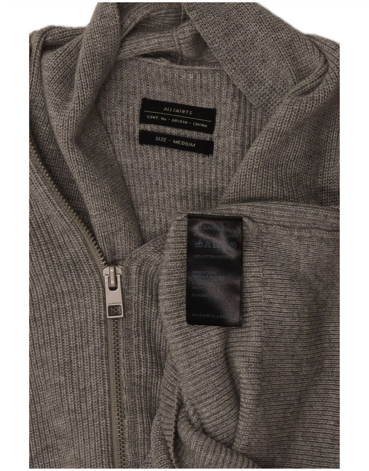 Pulover cardigan pentru bărbați All Saints, bumbac gri mediu