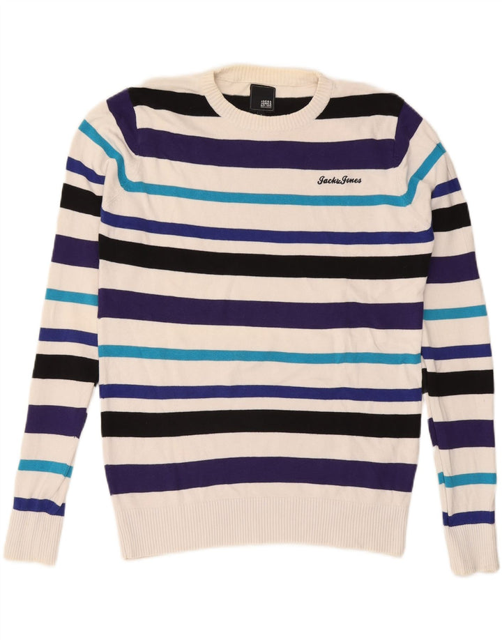 Pulover Jack & Jones pentru bărbați, cu gât crew, cu dungi mici, multicolore