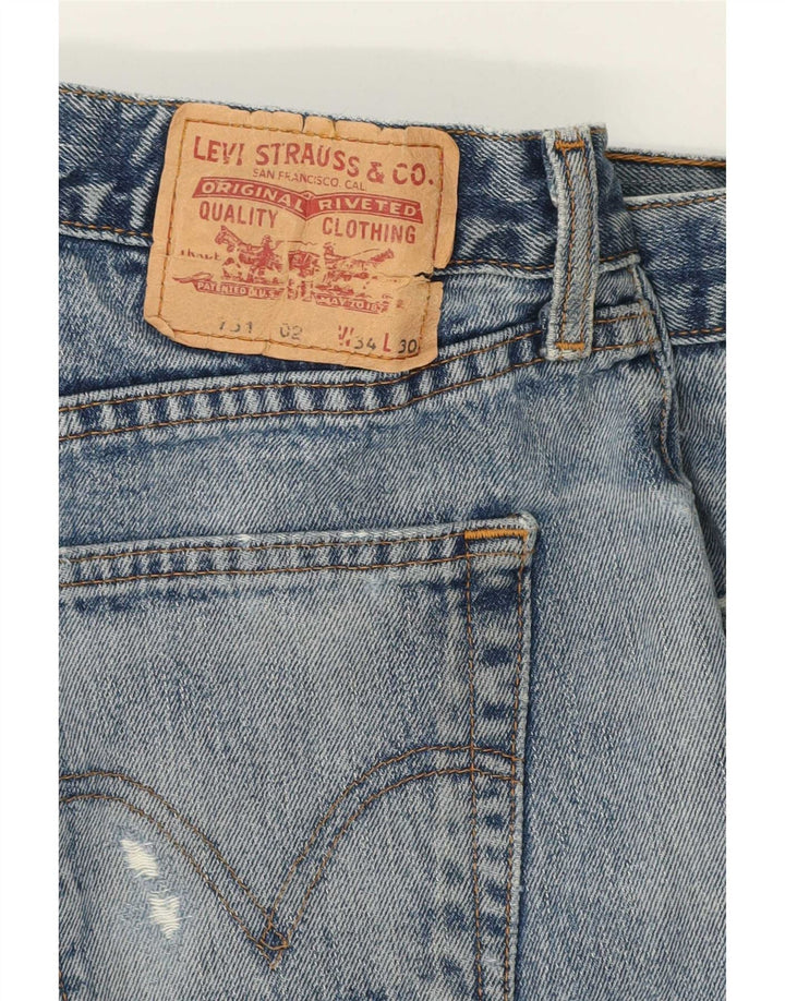 Pantaloni scurți Levi's 751 Distressed Denim W34 Large Blue