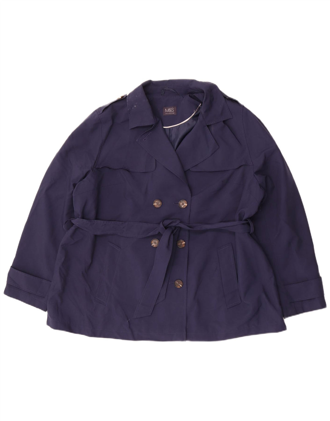 Trenci scurt pentru femei Marks & Spencer UK 22 3XL Poliester bleumarin