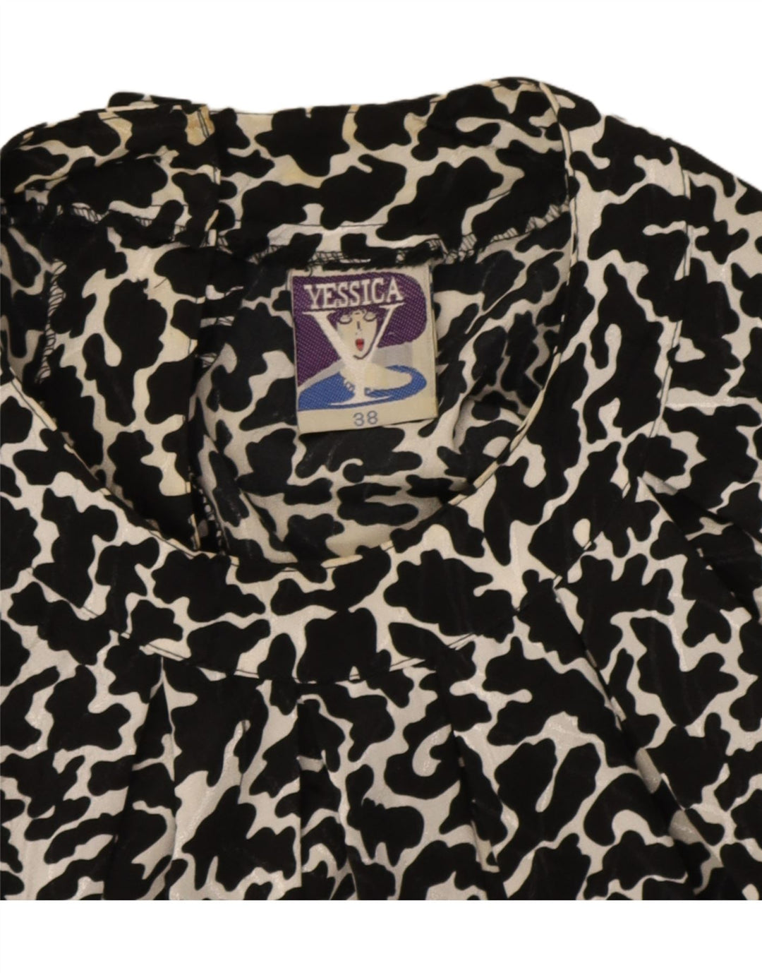 Bluză Crop Top Femei Yessica EU 38 Mediu Negru Animal Print Poliester