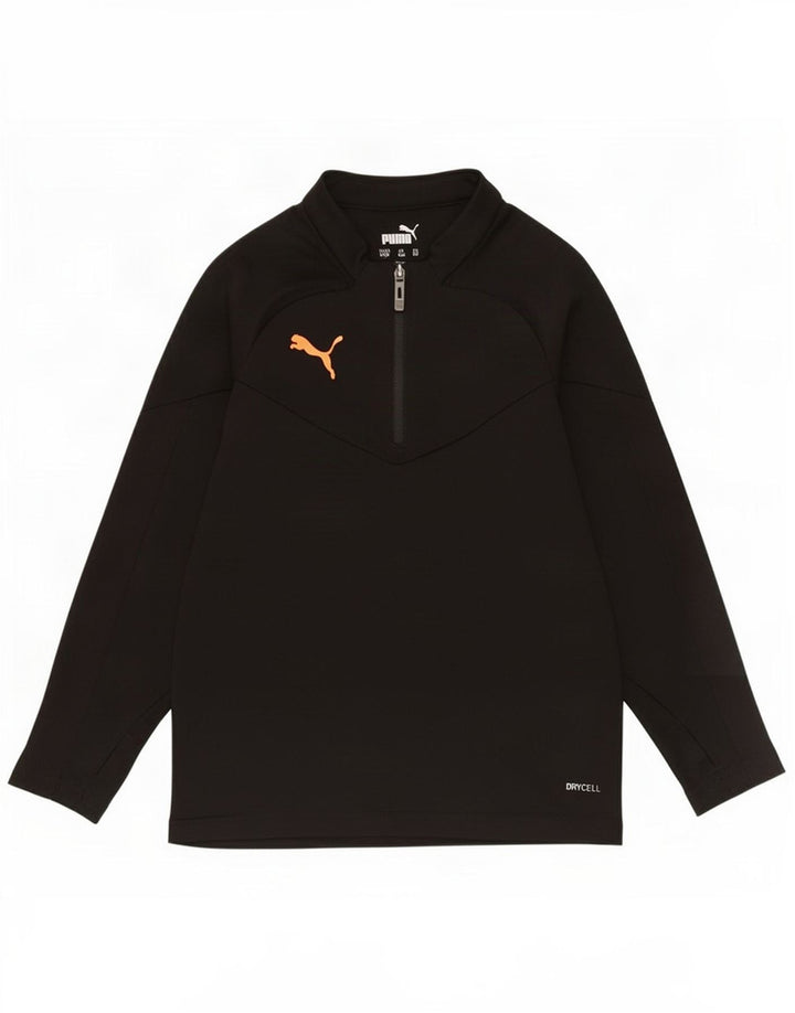 Trening Puma Boys Zip Neck Pullover Top 7-8 ani Poliester negru