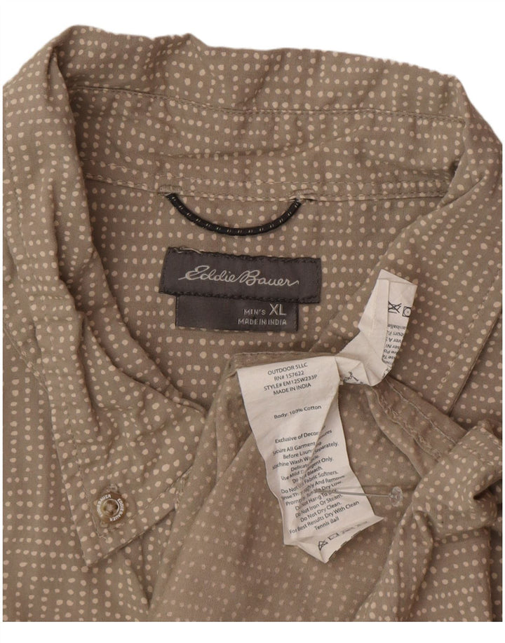 Cămașă cu mânecă scurtă pentru bărbați Eddie Bauer XL, bumbac cu pete gri
