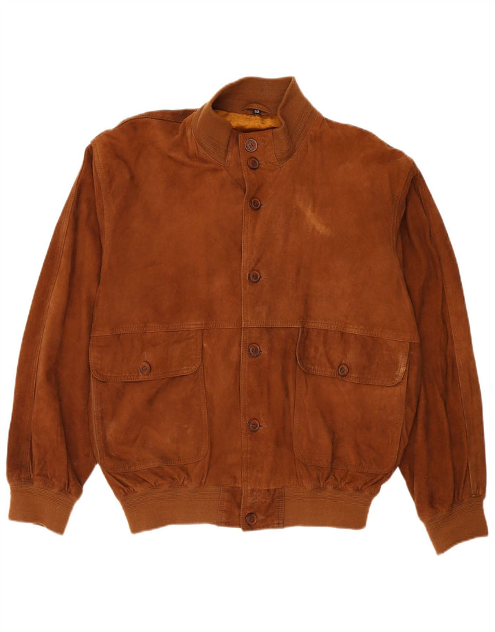 MASTERPELLE Jachetă Bomber de piele intoarsa pentru barbati IT 52 XL din piele maro