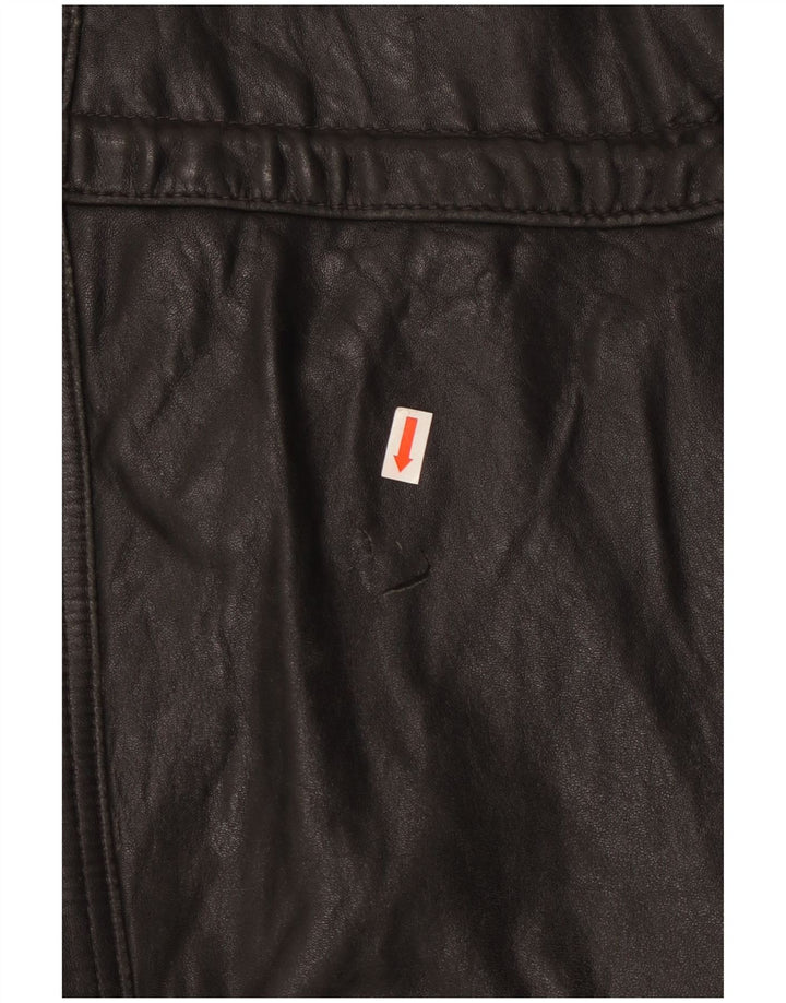 Jachetă de piele vintage pentru bărbați UK 44 2XL din piele neagră