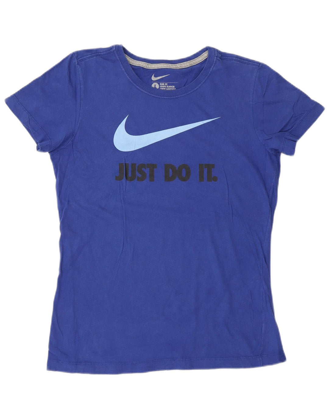 Tricou grafic pentru femei NIKE Slim Fit Top UK 14, mare, albastru, bumbac