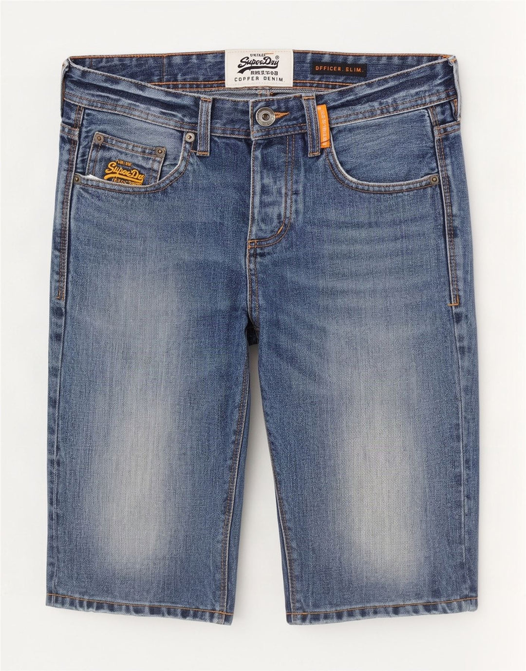 Pantaloni scurți Superdry pentru bărbați Slim Fit din denim W30, bumbac albastru mediu
