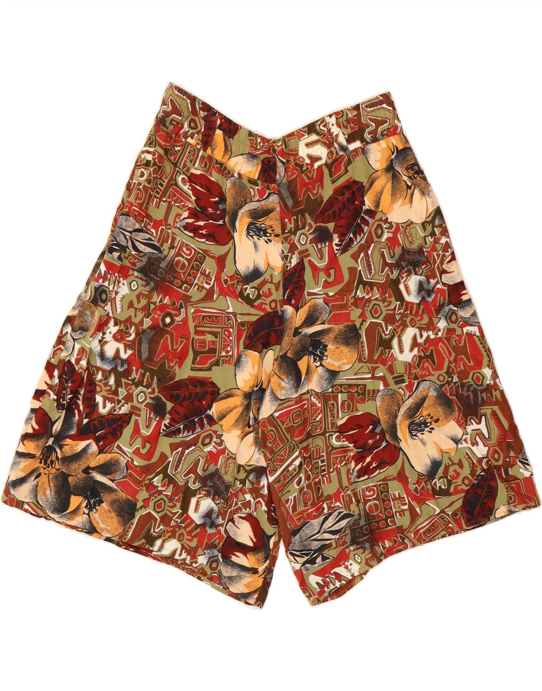 VINTAGE Womens Wide Leg Bermuda Shorts EU 40 Medium W30  Multicoloured Vintage Vintage and Second-Hand Vintage from Messina Hembry 