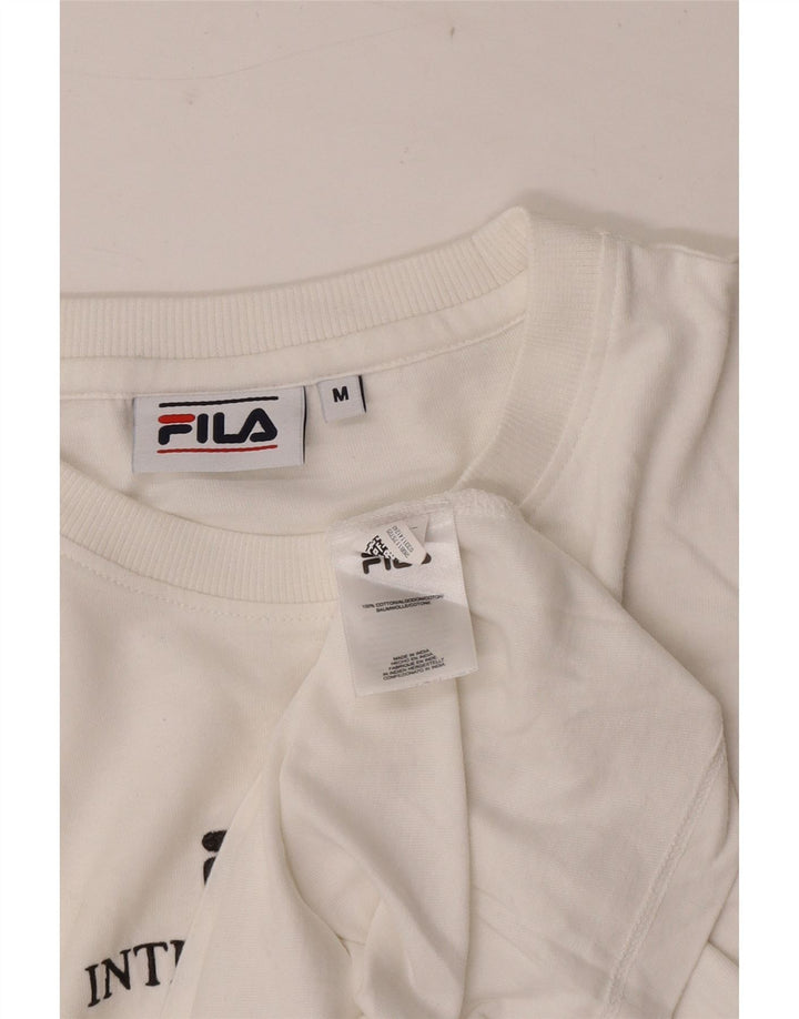 Tricou cu grafic Fila pentru bărbați Top Medium Alb Bumbac