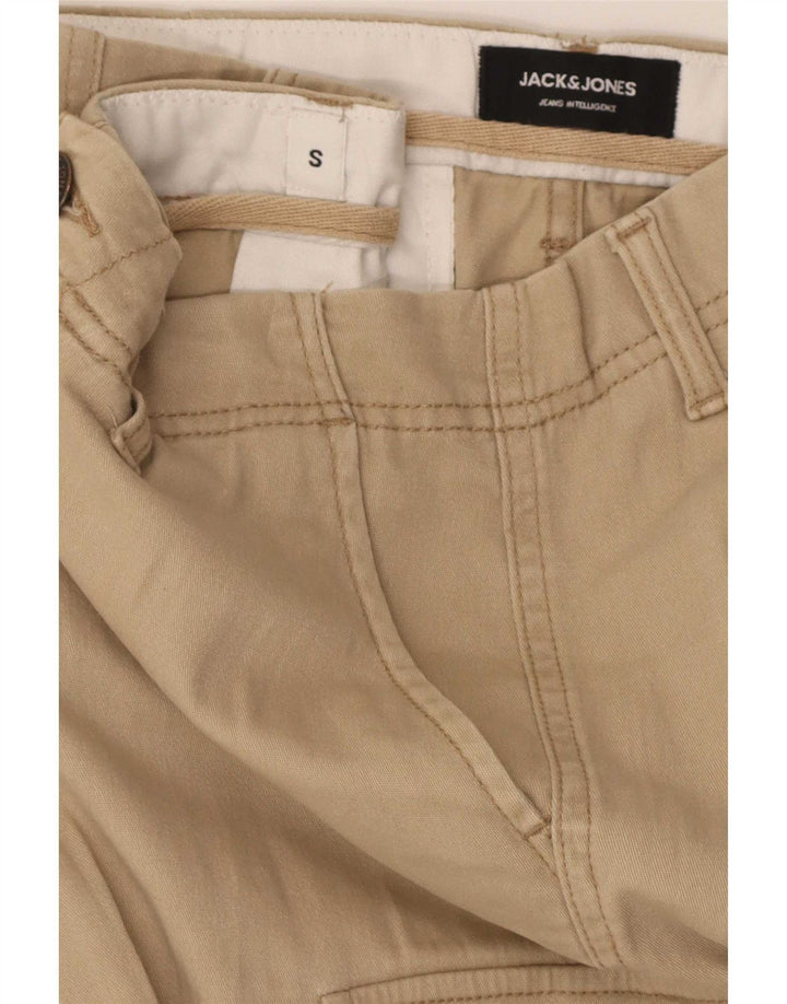 Pantaloni scurti cargo Jack & Jones pentru bărbați, mici W32, bumbac, bej