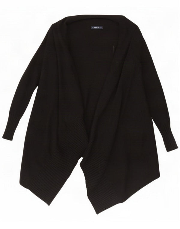 Zara Pulover cardigan deschis pentru femei UK 12 Medium Black Viscose