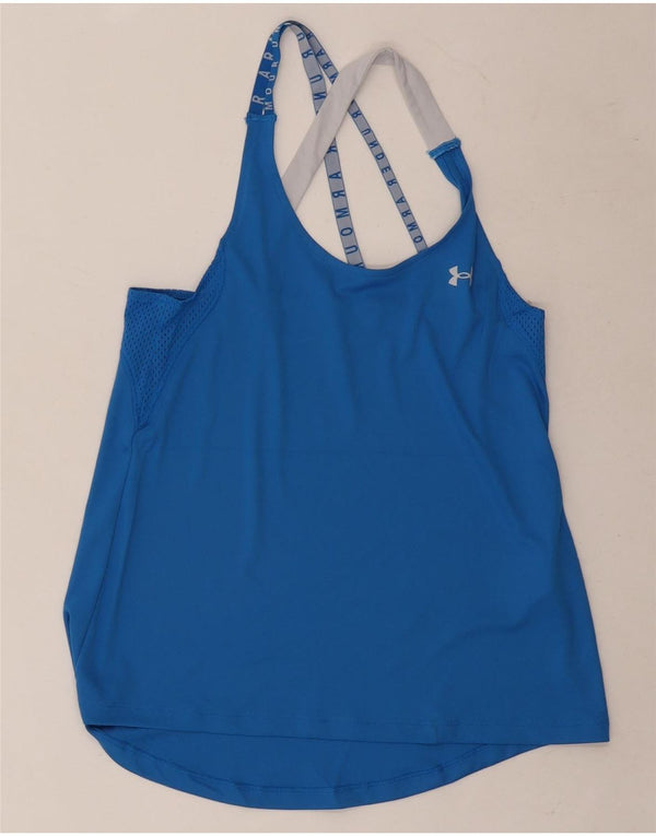 Under Armour Womens Heat Gear Loose Fit Halter Top UK 12 Medium Blue