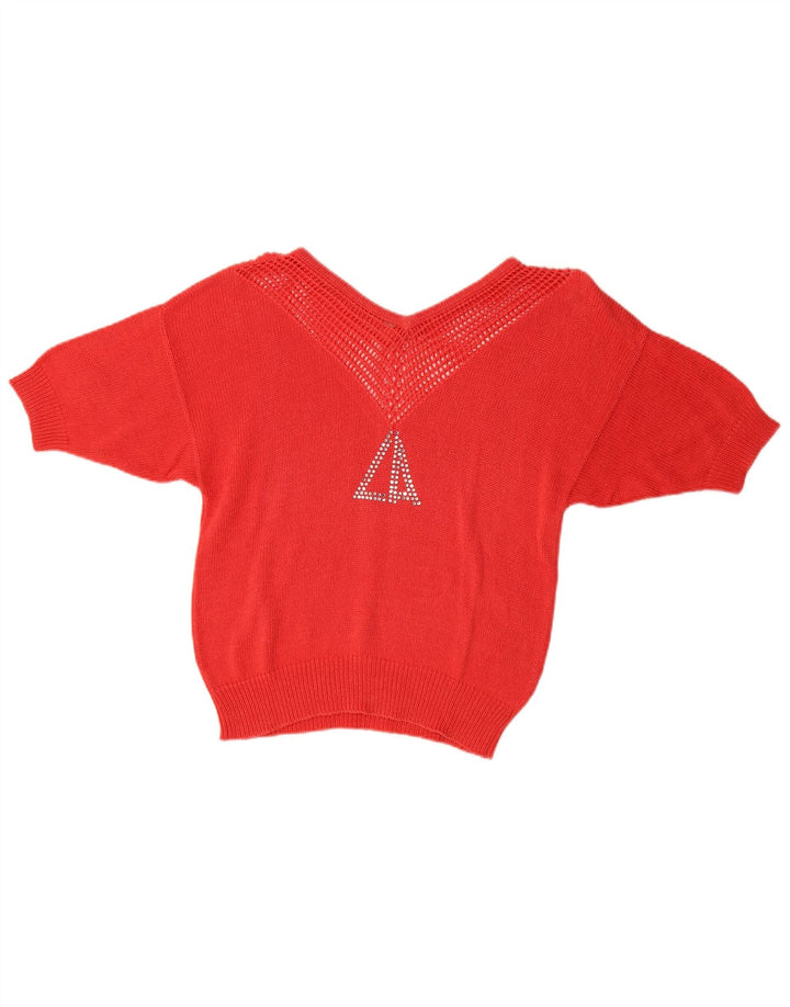 Loris Azzaro Pulover cu decolteu în V pentru damă EU 40 Roșu mediu