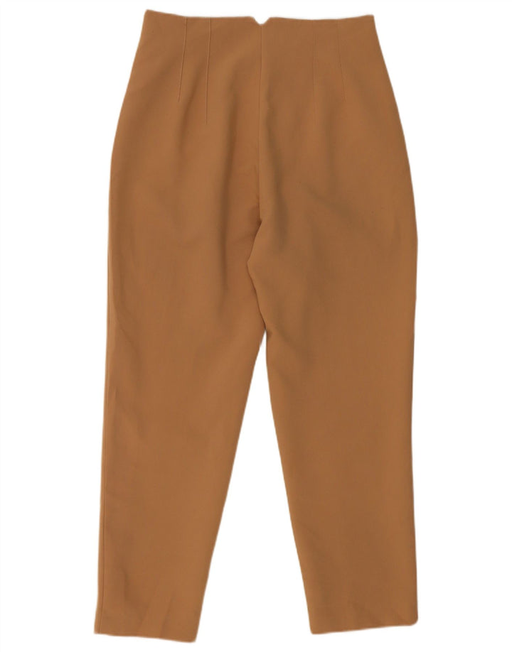 Pantaloni tăiați pentru femei Zara, slim, L28 L26, poliester bej