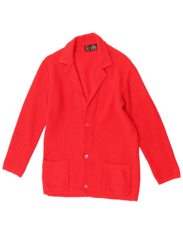 Stefanel Mens Cardigan Sweater IT 50 Medium Red New Wool