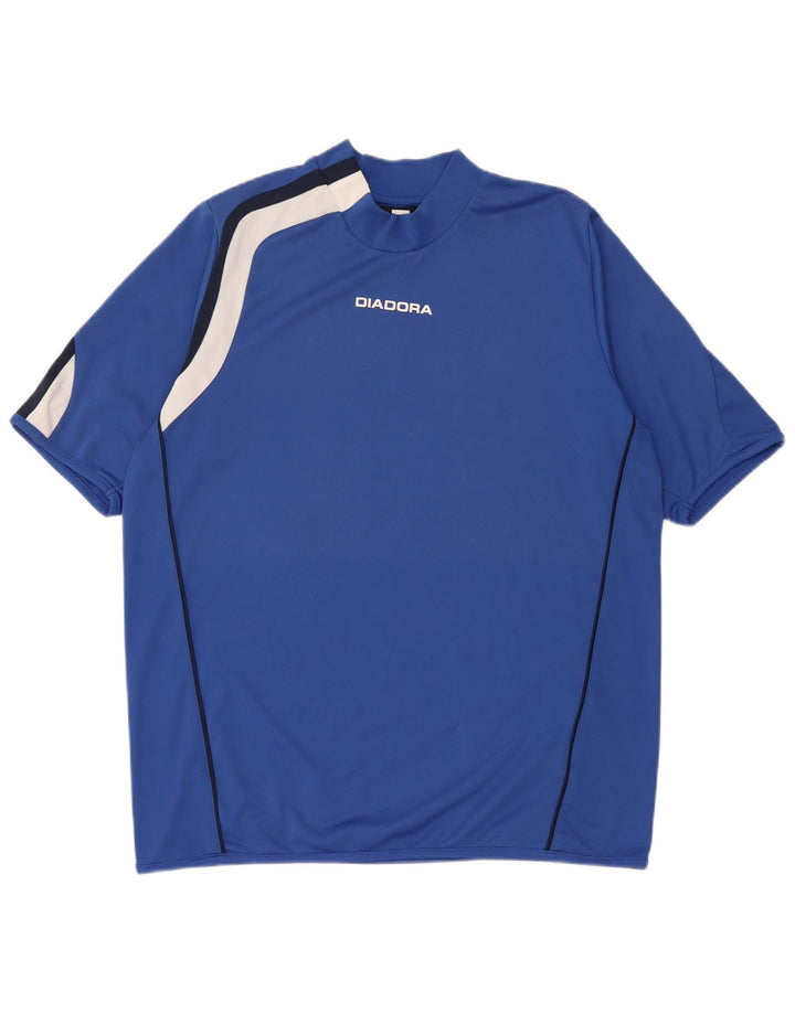 Tricou pentru bărbați Diadora Top mare, albastru, poliester color bloc
