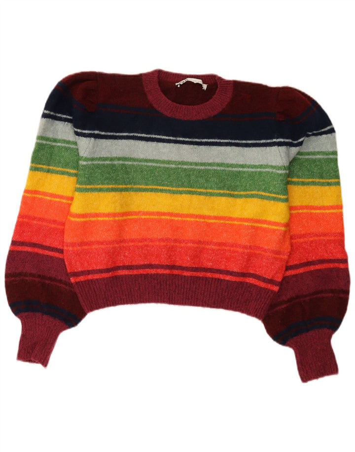 Pulover pentru damă Zara, cu gât turnut, cu dungi medii, multicolore, UK 14