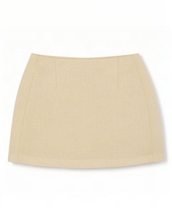 Fusta mini tricotată pentru femei Topshop UK 12 Medium W28 Lână bej