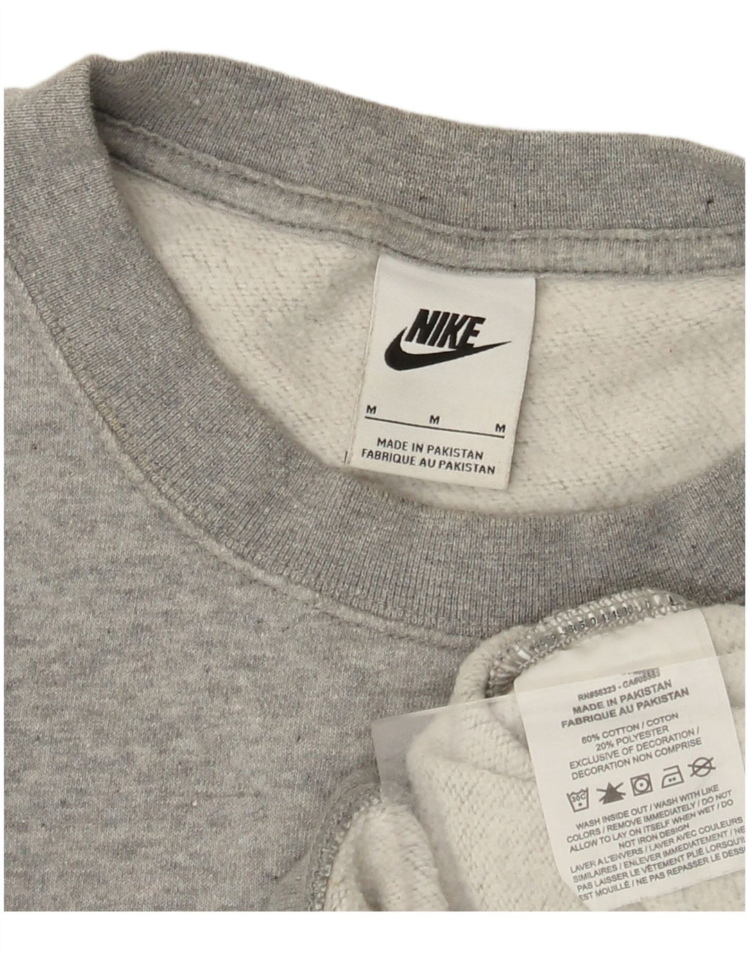 Pulover oversize crop NIKE pentru femei UK 14 bumbac gri mediu