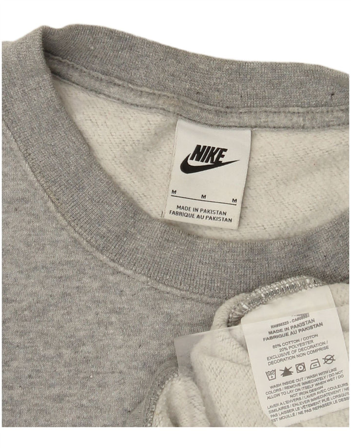 Pulover oversize crop NIKE pentru femei UK 14 bumbac gri mediu