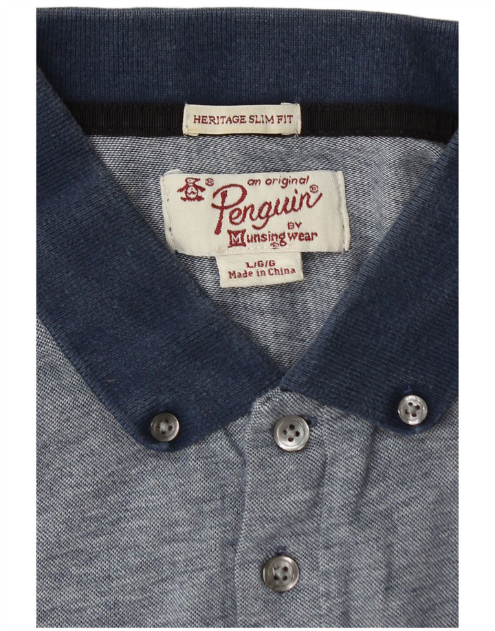 PENGUIN Tricou polo pentru bărbați Heritage Slim Fit, mare bleumarin
