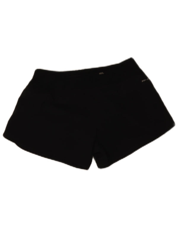 Pantaloni scurți sport Nike Dri Fit pentru femei UK 10 Small Negru Poliester