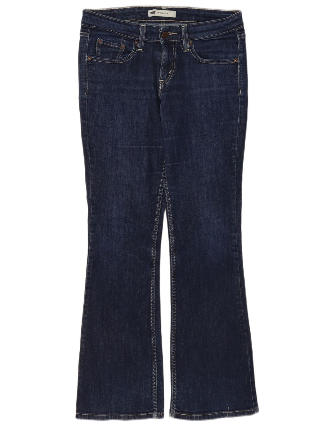 Jeans Levi's 518 Super Low Bootcut pentru femei US 7 Medium W30 L30 bleumarin