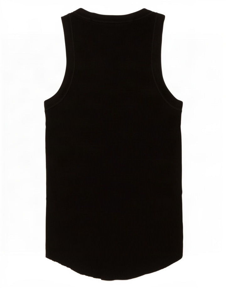 Vest Vest Top Femei Zara UK 12 Medium Black Viscose