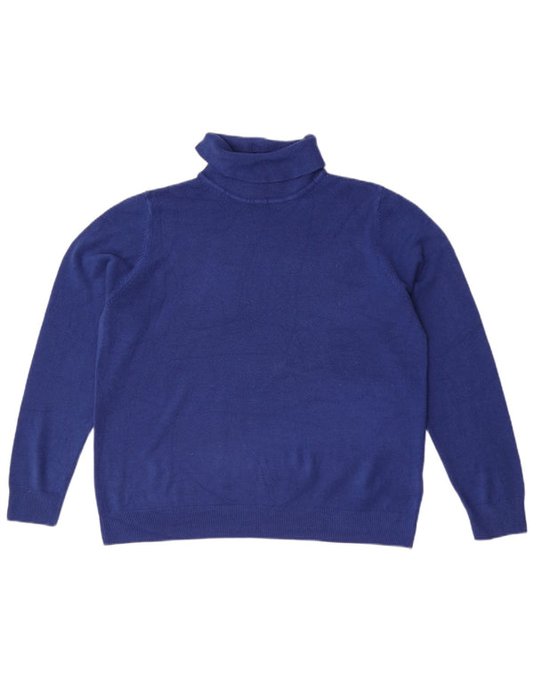 Pulover pentru femei Marks & Spencer cu gât rulat, UK 18 XL, albastru acrilic