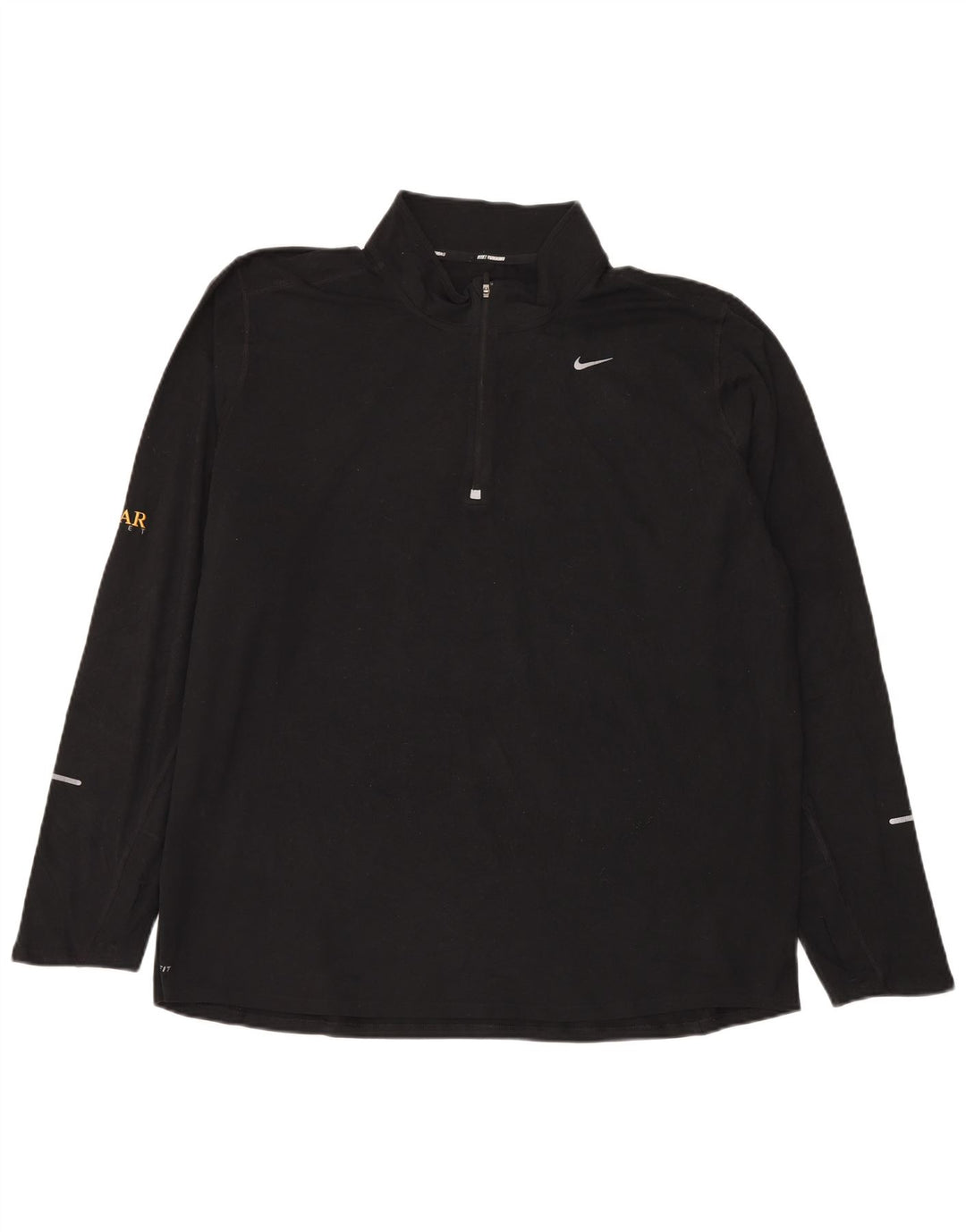 Top de trening pentru bărbați Dri Fit cu fermoar și gât, poliester negru 2XL
