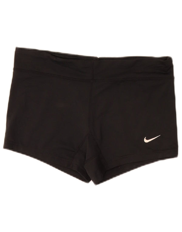 Pantaloni scurti sport NIKE Dri Fit pentru femei UK 10 Poliester negru mic