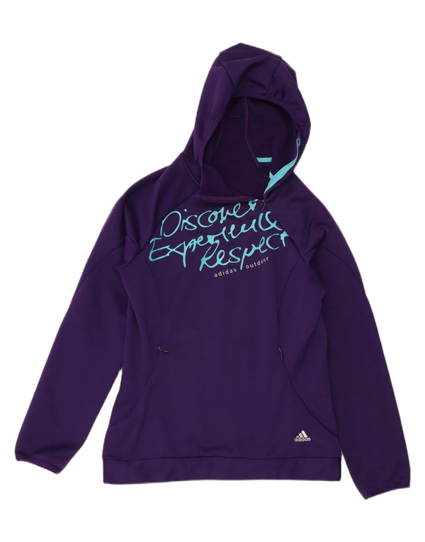 Pulover Adidas pentru damă, cu grafică, cu gât, cu fermoar, UK 16, mare, violet