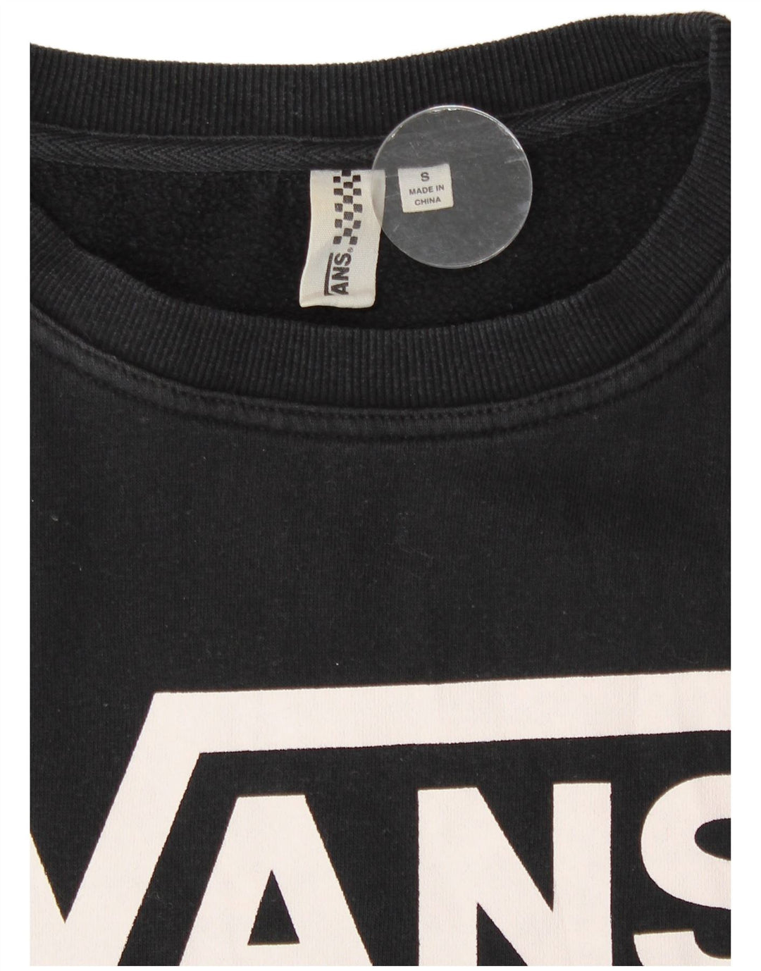 Hanorac grafic pentru femei Vans Pulover mic, negru, geometric, bumbac