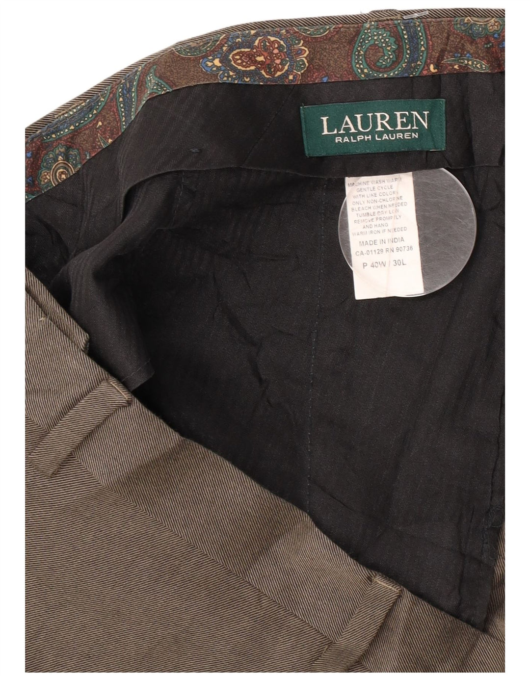 Pantaloni de costum drepți pentru bărbați Ralph Lauren L40 L30 poliester gri